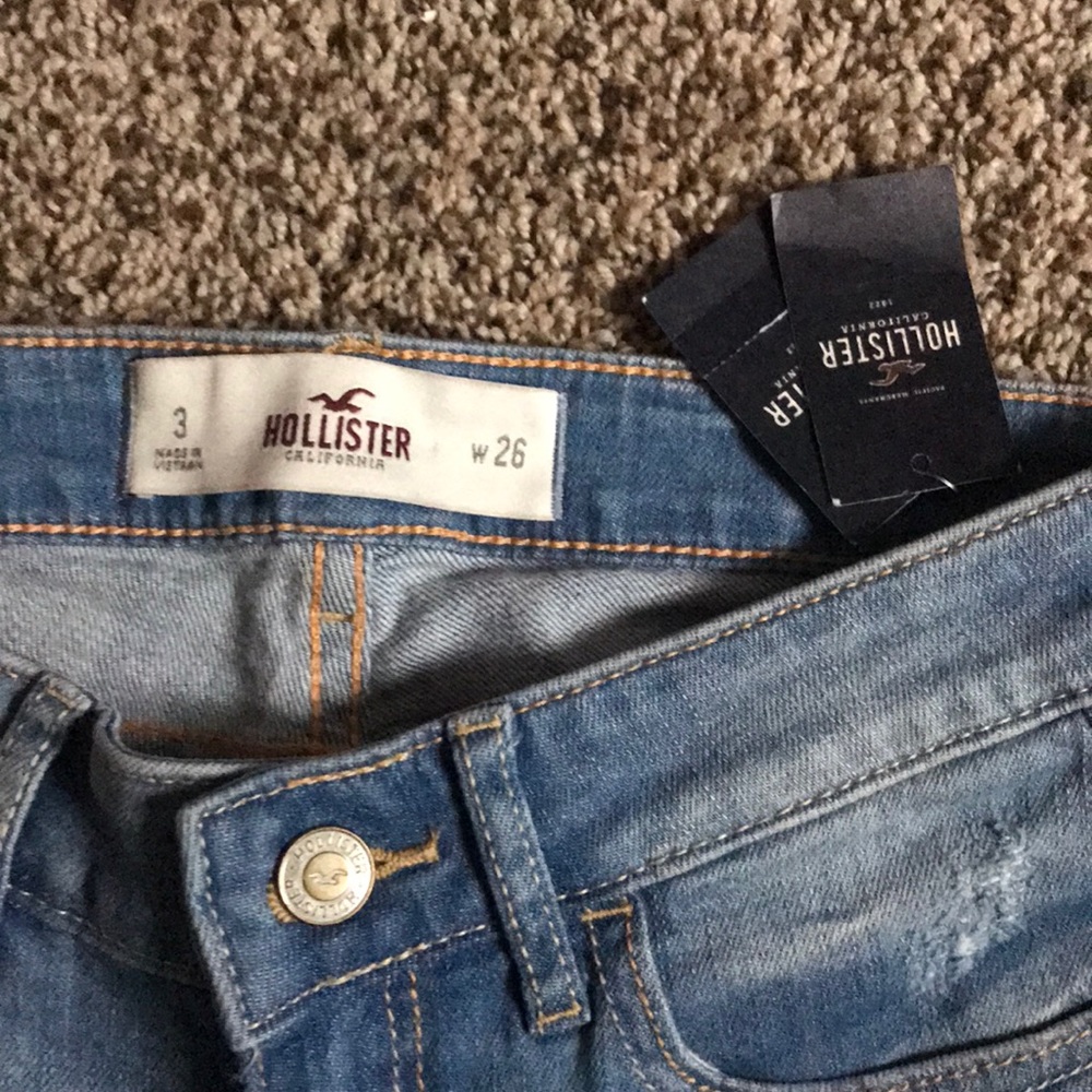 Sold. Hollister distressed light wash jeans - Picture 5 of 10